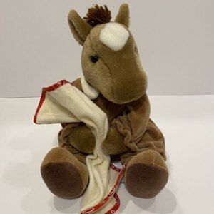 Aurora Baby 11” Plush Horse With White Blanket Plush Stuffed Animal - READ